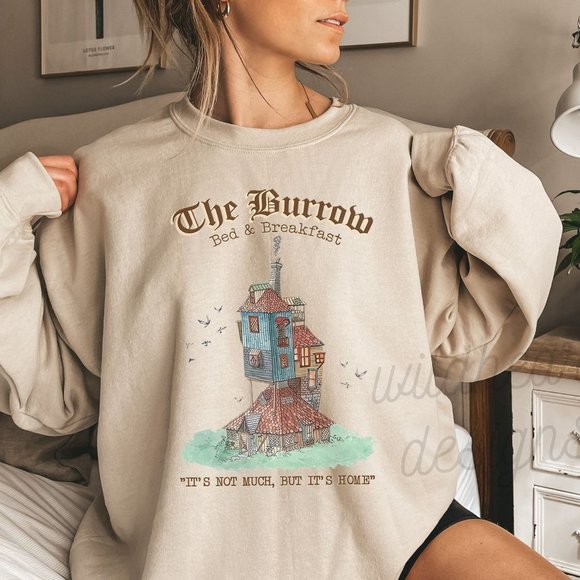 Tops - HP The Burrow Graphic Sweatshirt, Unisex Crew Neck Long Sleeve Sweatshirt